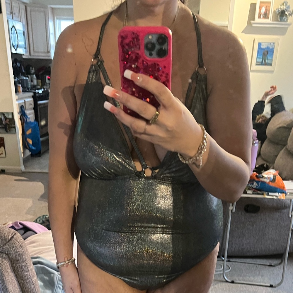 Shimmering Black One-Piece Swimsuit